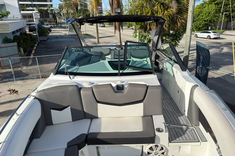 Slide: The Image of 2019 Cruisers Yachts 338 Outboard with sleek seating and modern design. - 29