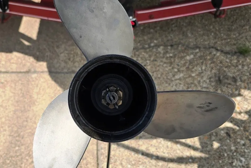 Slide: The Image of Close-up of a boat propeller from a 1997 Cajun 1700 Fish and Ski. - 13