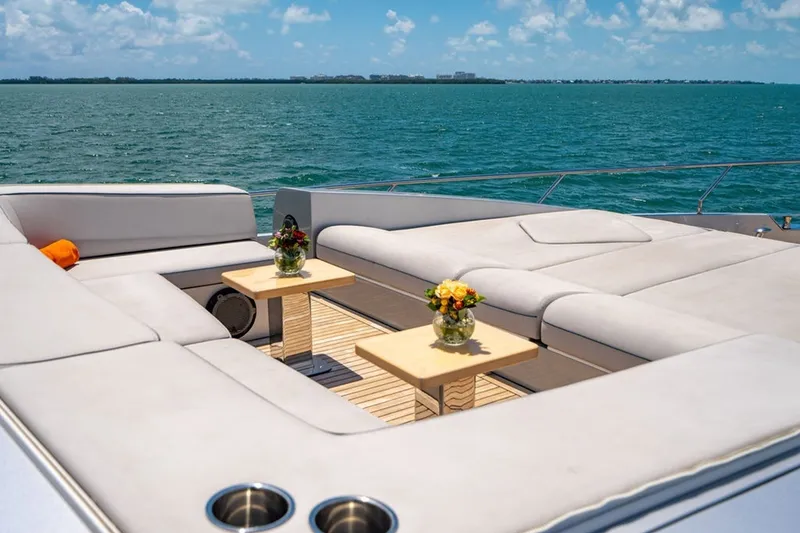 Slide: The Image of Luxurious seating area on 2008 Azimut 95 yacht with ocean view. - 27