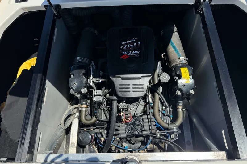 Slide: The Image of 2003 Centurion Cyclone C4 engine compartment with Mercury 350 MAG MPI motor. - 22