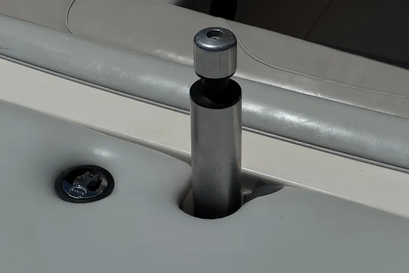 Slide: The Image of 2003 Centurion Cyclone C4 boat interior detail with metal pole and seat. - 9