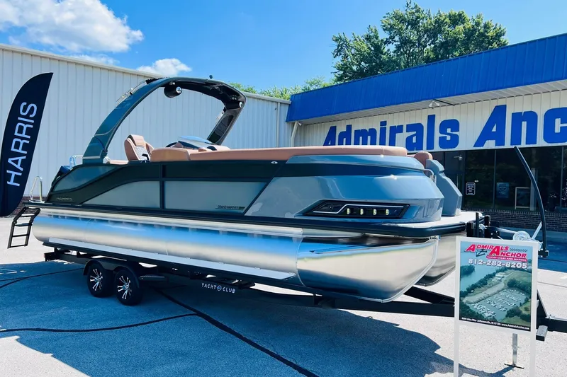 The Image of 2027 Harris Grand Mariner 250 SL pontoon boat displayed at Admirals Anchor dealership. - 0