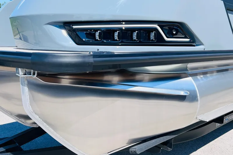 Slide: The Image of 2027 Harris Grand Mariner 250 SL pontoon boat, sleek design with modern detailing. - 55