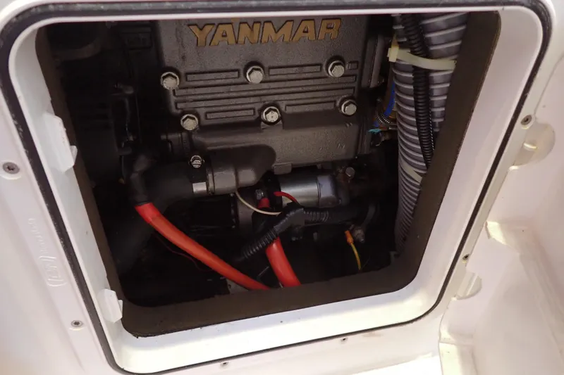 Slide: The Image of Engine compartment of 2018 Jeanneau Sun Odyssey 389 sailboat with Yanmar engine. - 168