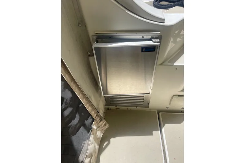 Slide: The Image of Stainless steel refrigerator on 2001 Sabre 36 Express boat interior. - 31