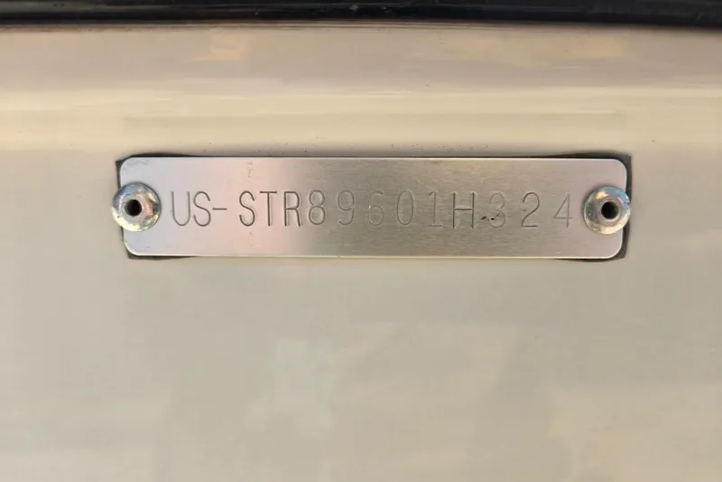 Slide: The Image of 2024 Starcraft SVX 231 OB boat identification plate with serial number. - 55