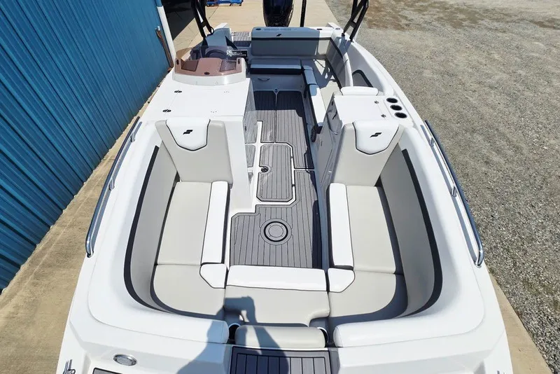 Slide: The Image of 2024 Starcraft SVX 231 OB boat interior with spacious seating and modern design. - 12