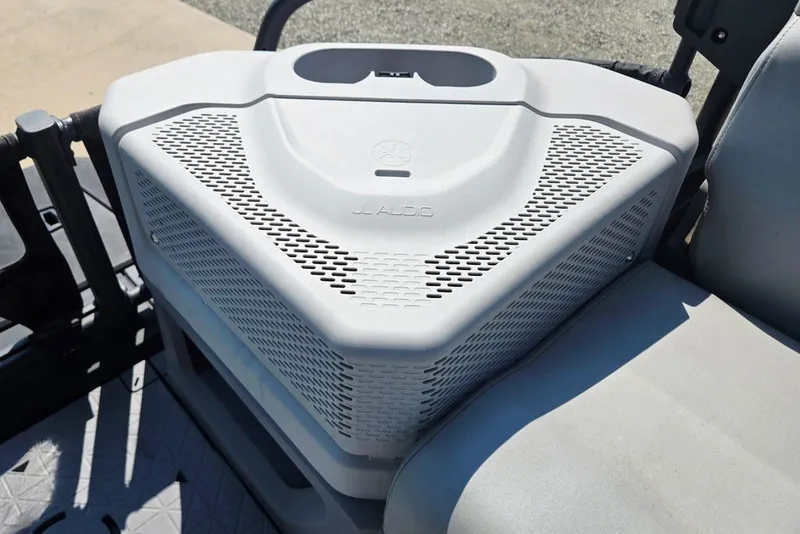 Slide: The Image of 2023 Sea-Doo Switch Cruise 21 interior detail with JL Audio speaker system. - 34