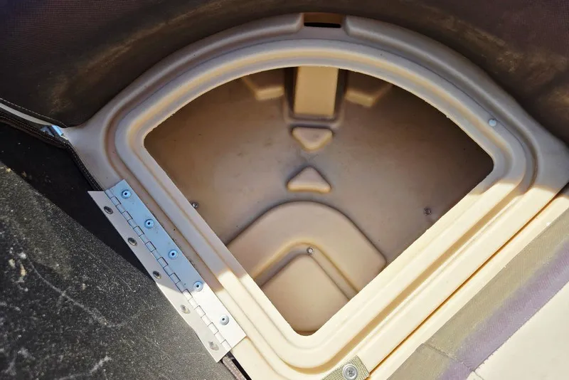 Slide: The Image of Storage compartment of 2018 Sun Tracker Party Barge 22 XP3 pontoon boat. - 16