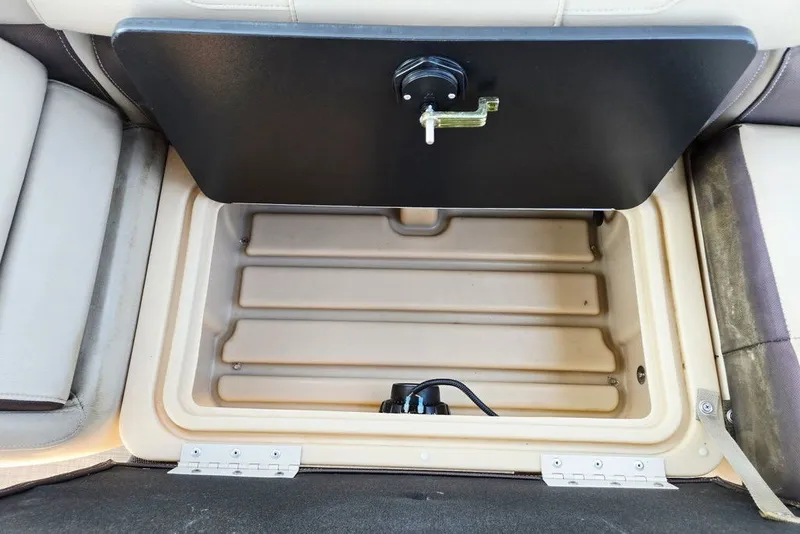 Slide: The Image of Storage compartment in 2018 Sun Tracker Party Barge 22 XP3 pontoon boat. - 46