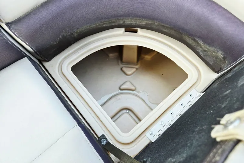 Slide: The Image of Storage compartment in 2018 Sun Tracker Party Barge 22 XP3 pontoon boat seat. - 40