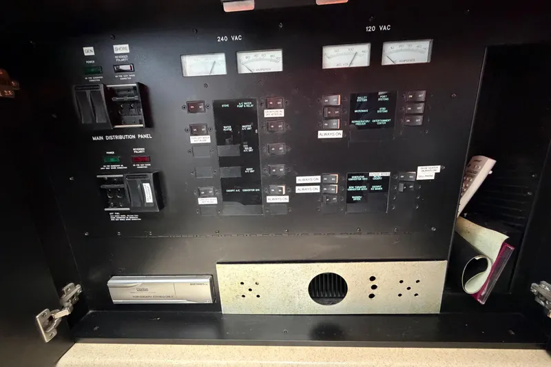 Slide: The Image of Electrical control panel on a 2001 Sea Ray Sundancer 510 yacht. - 41