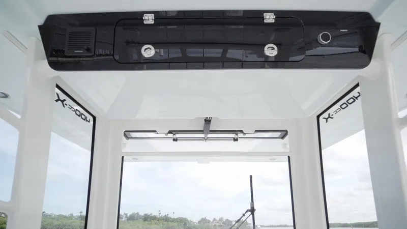 Slide: The Image of Interior view of 2026 World Cat 400CC-X boat, showcasing sleek design and modern features. - 46