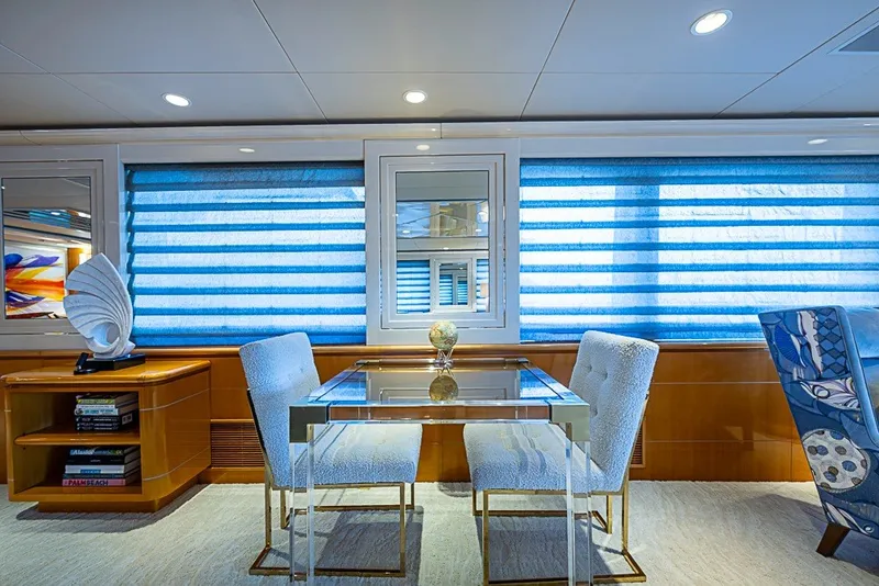 Slide: The Image of Luxurious interior of 1997 Delta Marine Tri-deck Motoryacht with elegant dining area and modern decor. - 8