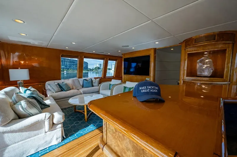 Slide: The Image of Luxurious interior of 1997 Delta Marine Tri-deck Motoryacht with elegant furnishings and decor. - 4