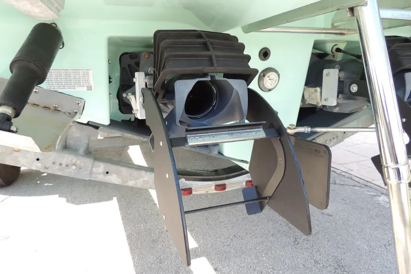 Slide: The Image of 2023 Yamaha Boats 222 FSH Sport E jet propulsion system close-up. - 27