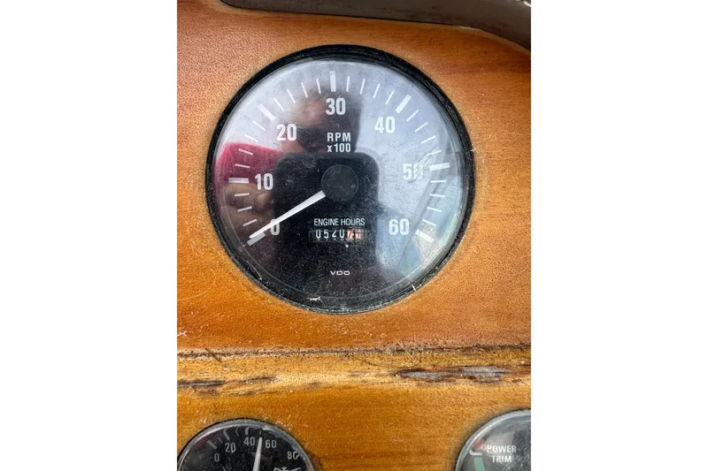 Slide: The Image of Tachometer of 1996 Cobalt 272 boat showing RPM and engine hours. - 28