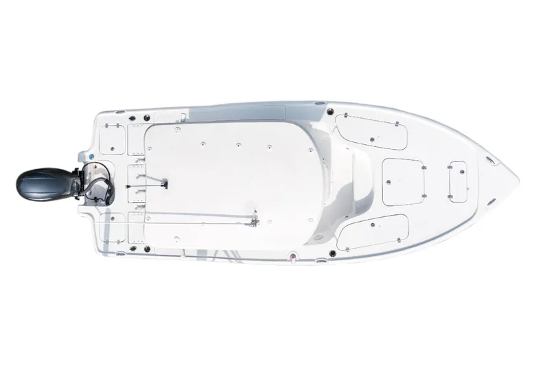 Slide: The Image of Manufacturer Provided Image: Top view of a 2025 Sea Hunt BX 22 BR boat with outboard motor. - 9