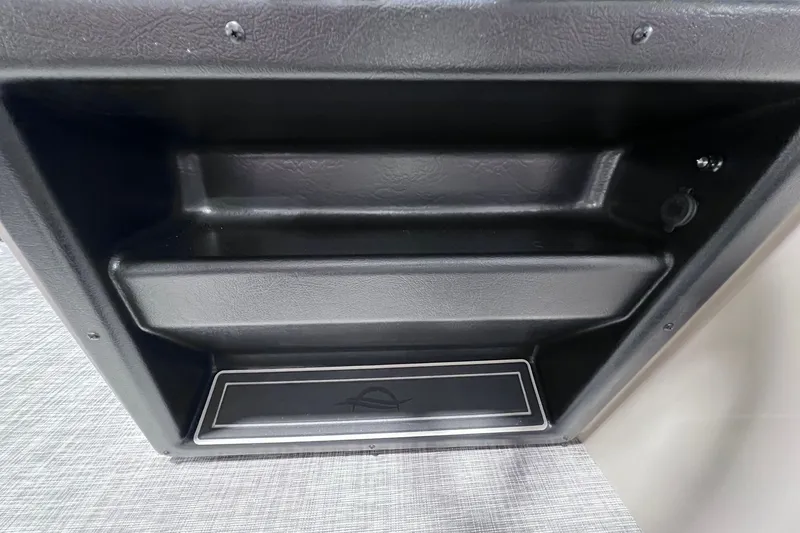 Slide: The Image of Storage compartment in 2026 SunCatcher Select 20F boat interior. - 27
