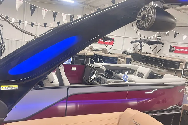 Slide: The Image of 2027 Harris Grand Mariner 250 SL pontoon boat with sleek design and modern interior. - 48