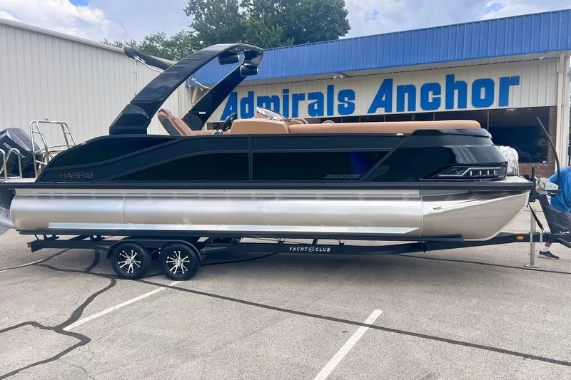 The Image of 2027 Harris Grand Mariner 250 SL pontoon boat on trailer at Admirals Anchor. - 0