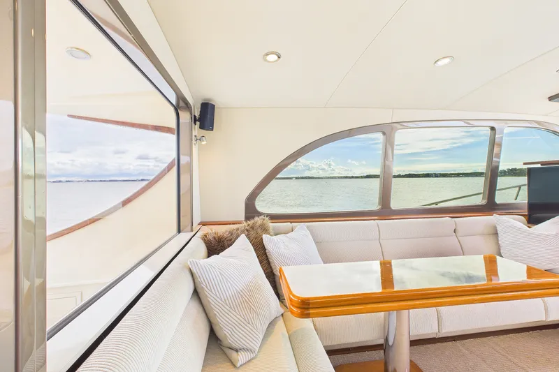 Slide: The Image of Luxurious interior of 2018 Palm Beach Motor Yachts PB50 with scenic ocean view. - 12