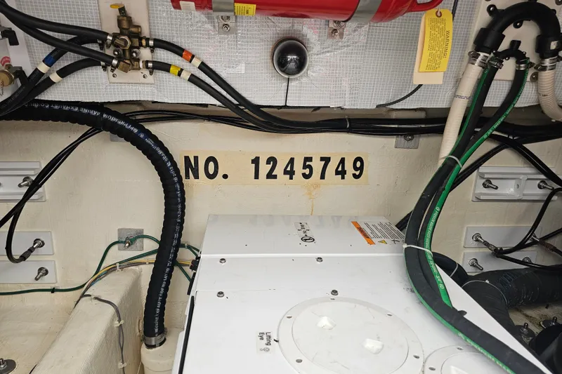 Slide: The Image of Engine room of 2013 Sabre 48 Salon Express with serial number 1245749. - 66