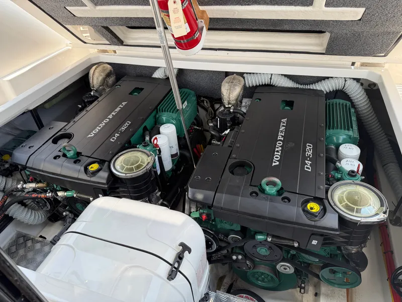 Slide: The Image of Engine compartment of the Nimbus Commuter 11 with two Volvo Penta D4-320 engines. - 21