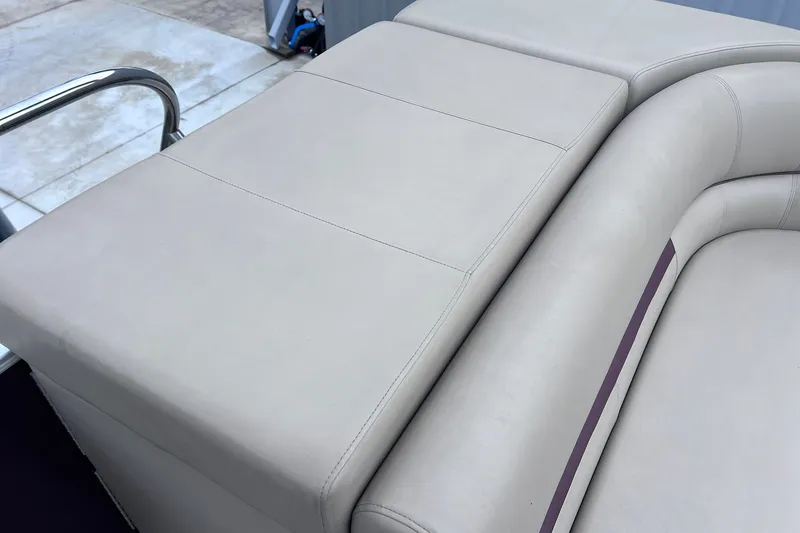 Slide: The Image of 2021 Godfrey Sweetwater 2086 C boat seat with light gray upholstery. - 15