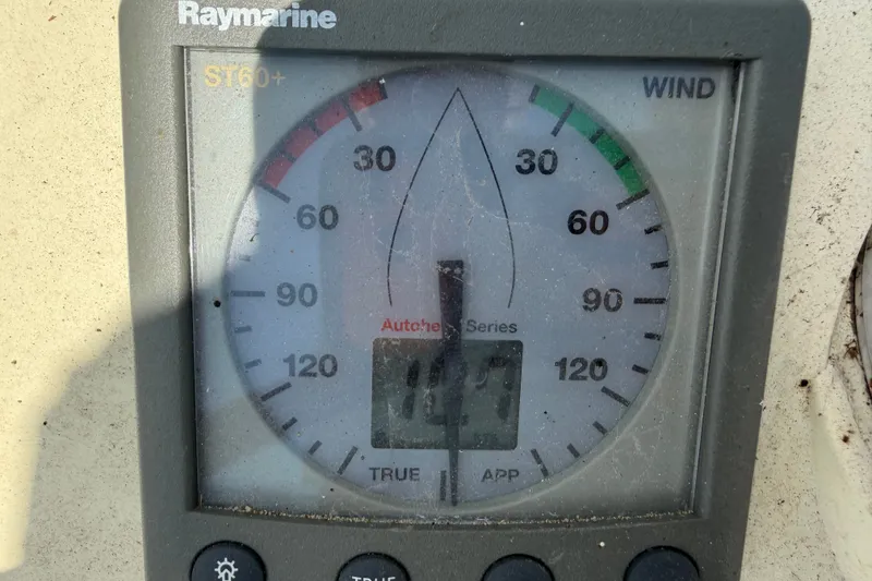 Slide: The Image of Raymarine ST60+ wind gauge on 2009 Beneteau Oceanis 31 sailboat. - 19