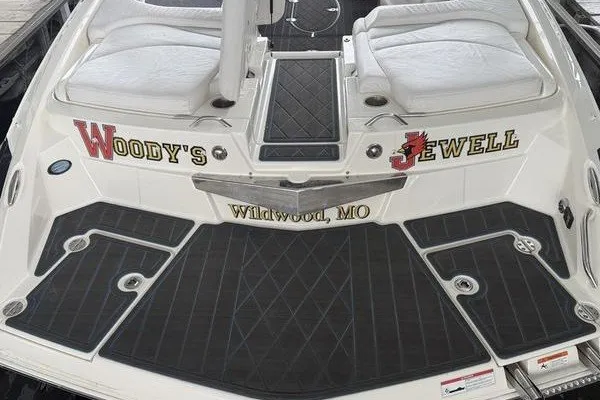 Slide: The Image of 2010 Larson LXi 288 boat with custom lettering, docked in Wildwood, MO. - 18