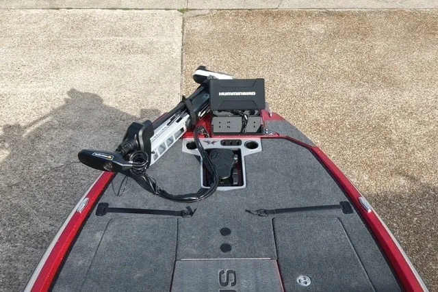 Slide: The Image of 2026 Vexus VXs20 boat deck with Humminbird electronics and trolling motor. - 4