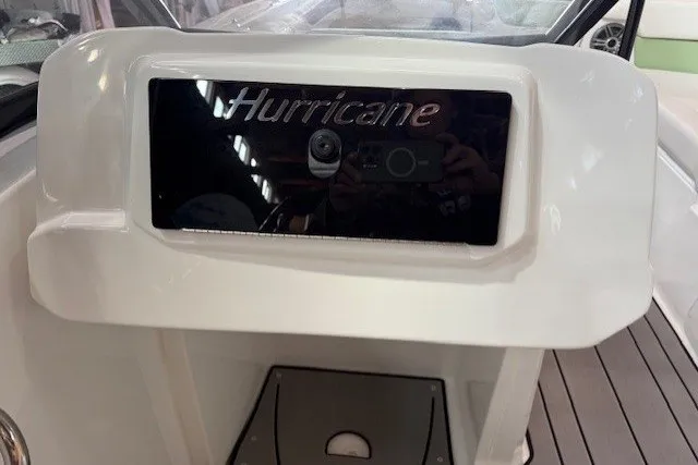 Slide: The Image of 2026 Hurricane SunDeck Sport 2050 OB dashboard with sleek design and modern features. - 29
