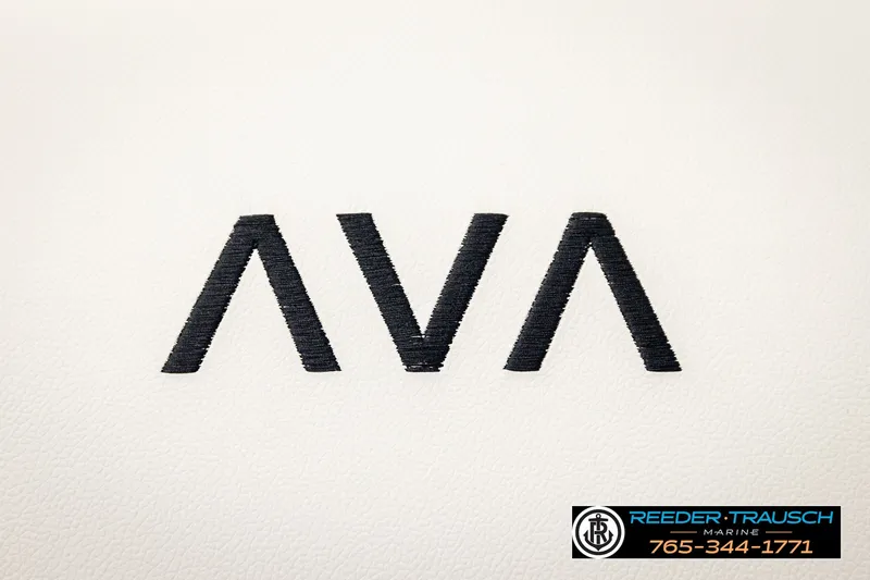 Slide: The Image of ```json "Avalon VEN85 RF 2026 logo with Reeder Trausch Marine contact details." ``` - 43