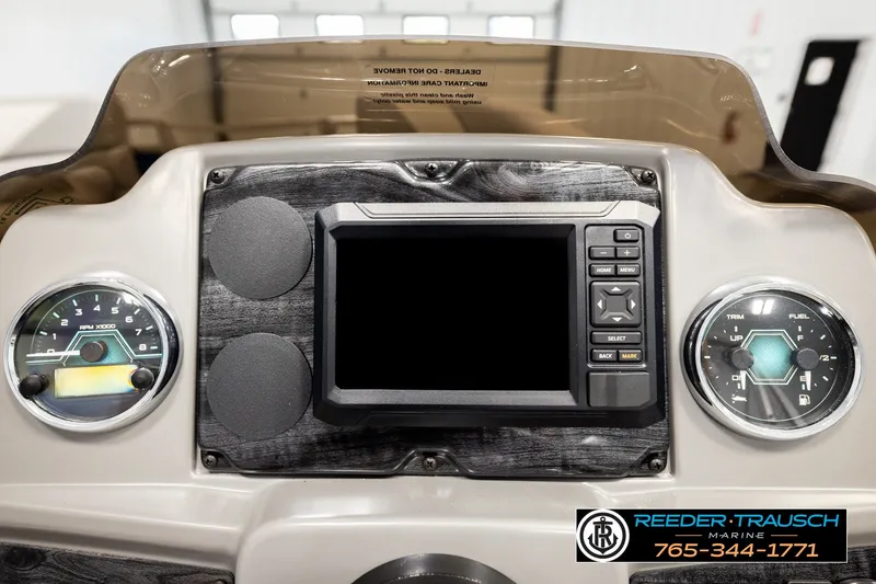Slide: The Image of Dashboard of 2026 Avalon VEN85 RF boat with gauges and control panel. - 38