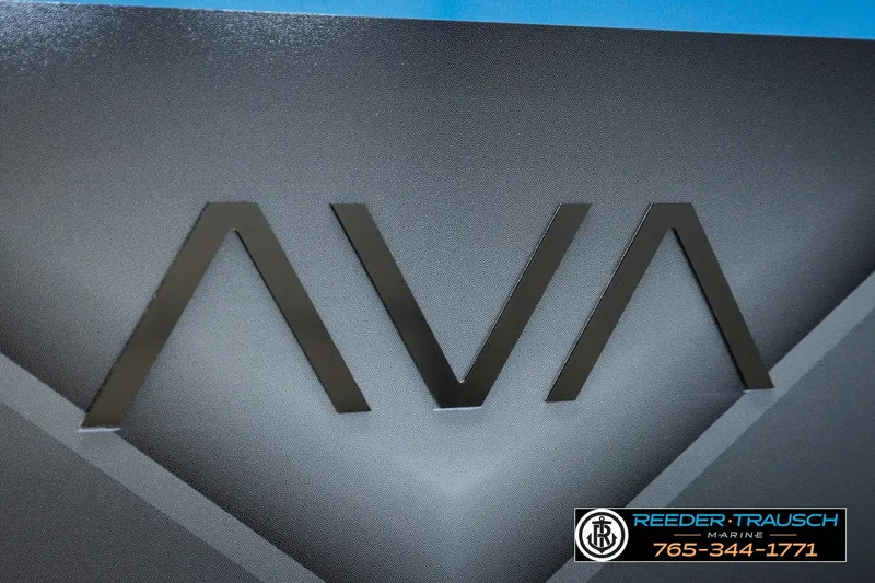 Slide: The Image of 2026 Avalon VEN85 RF logo with Reeder-Trausch Marine contact details. - 52