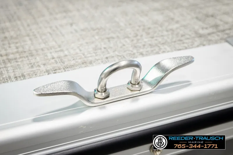 Slide: The Image of Stainless steel cleat on Avalon VEN85 RF 2026 boat deck. - 53