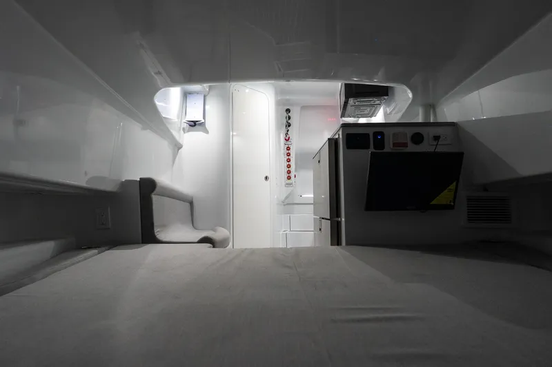 Slide: The Image of Interior cabin of 2024 Contender 44 Fisharound, featuring modern amenities and sleek design. - 12