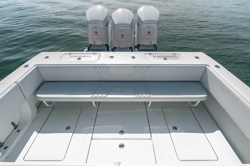 Slide: The Image of 2024 Contender 44 Fisharound boat with triple engines and spacious seating area. - 30