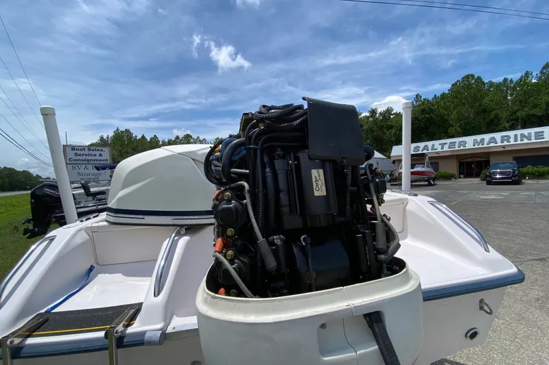 Slide: The Image of 1998 Grady-White Tournament 192 boat with visible engine at Salter Marine dealership. - 17