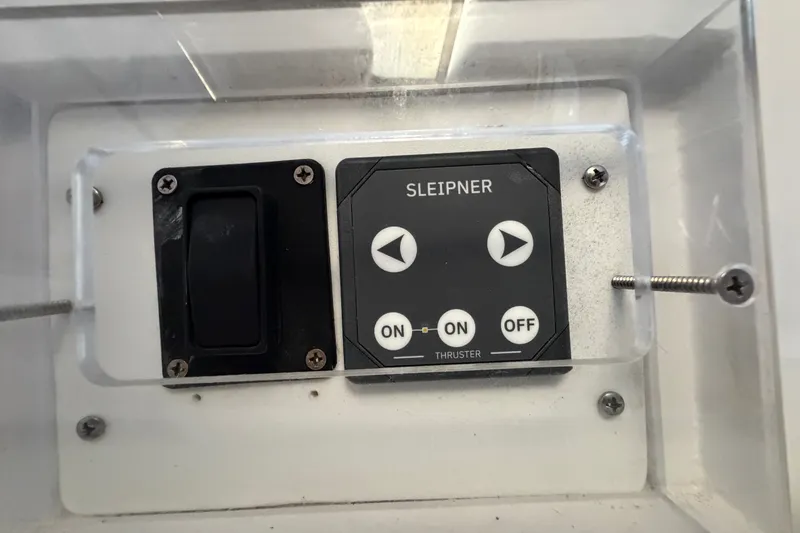 Slide: The Image of Control panel for Sleipner thruster on a 1989 Hylas 44 yacht. - 14