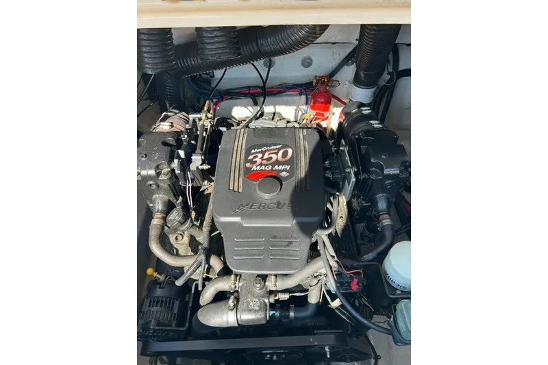 Slide: The Image of MerCruiser 350 MAG MPI engine in 2003 Sea Ray 240 Sundeck boat. - 12