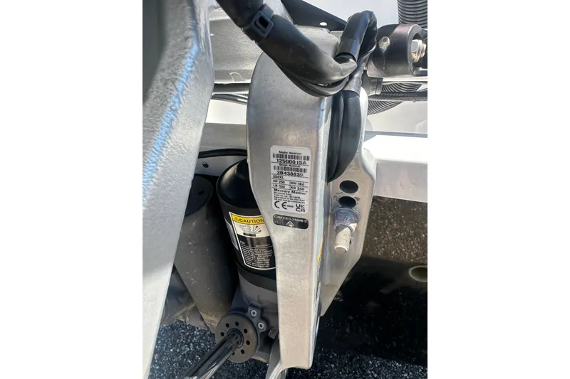 Slide: The Image of Close-up of a 2026 Sportsman Open 232 Center Console boat component with caution label. - 35