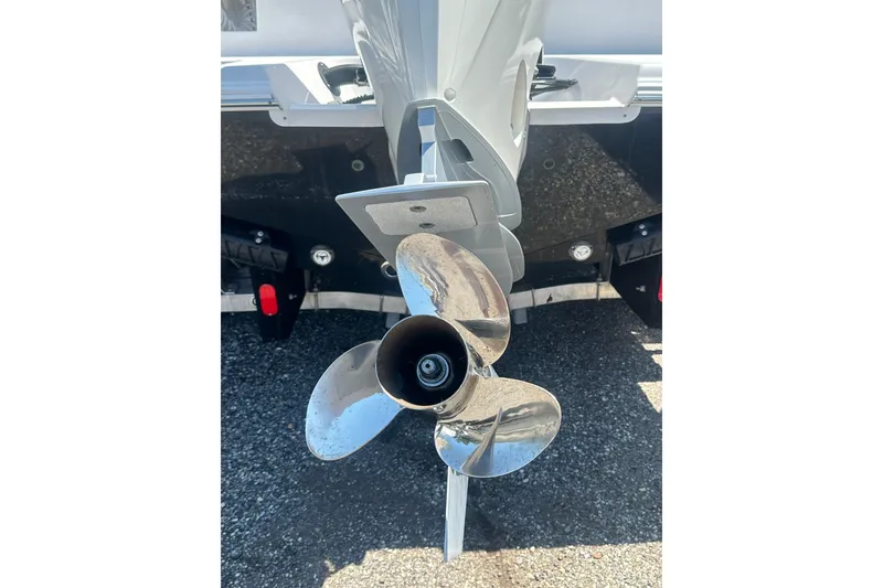 Slide: The Image of Propeller of 2026 Sportsman Open 232 Center Console boat on display. - 36