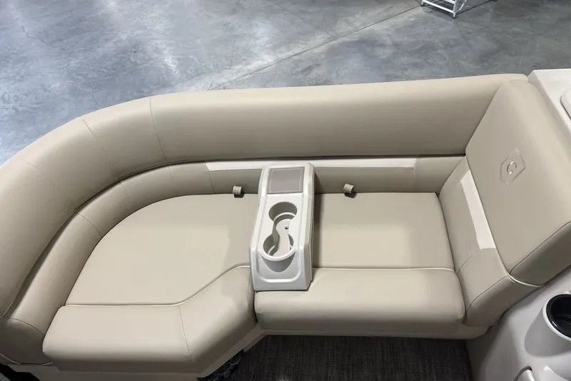 Slide: The Image of Luxurious seating on 2027 Godfrey XPERIENCE 2086 boat with cup holders. - 6