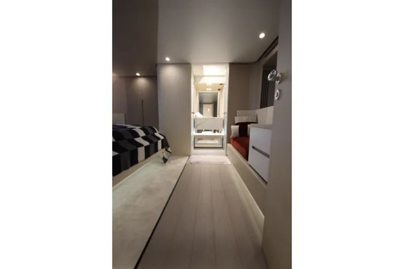 Slide: The Image of Luxurious interior of 2023 Azimut Fly 68 yacht, featuring modern design and elegant furnishings. - 87