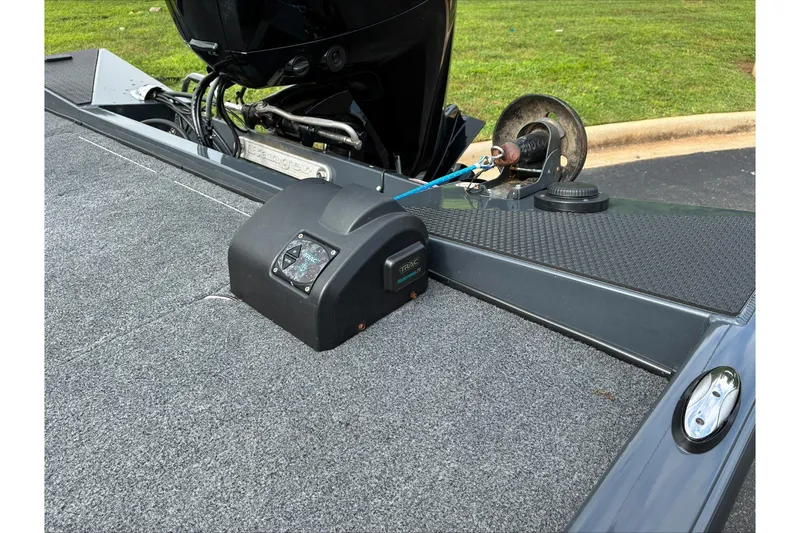 Slide: The Image of 2023 Ranger RT178 boat deck with motor and winch system. - 9