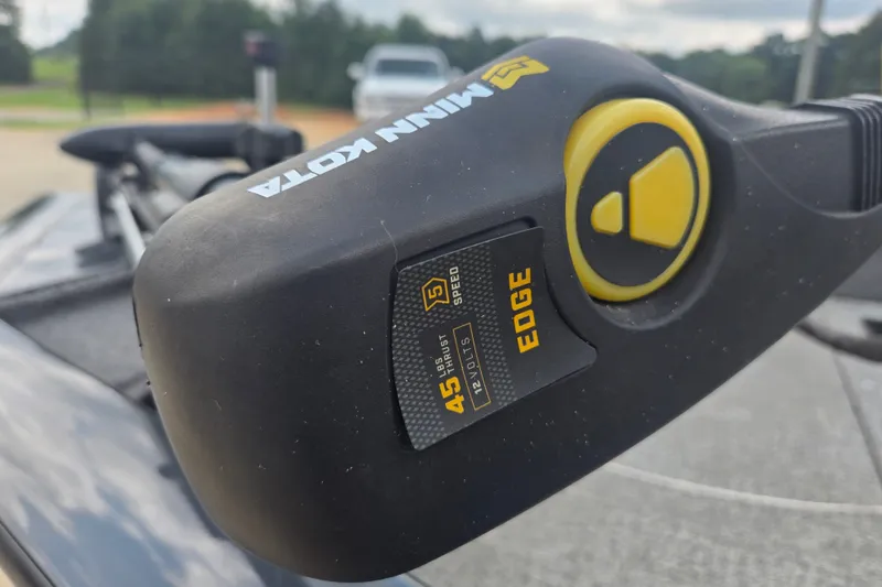 Slide: The Image of Close-up of Minn Kota Edge trolling motor on 2022 Tracker Pro Team 175 TF boat. - 14