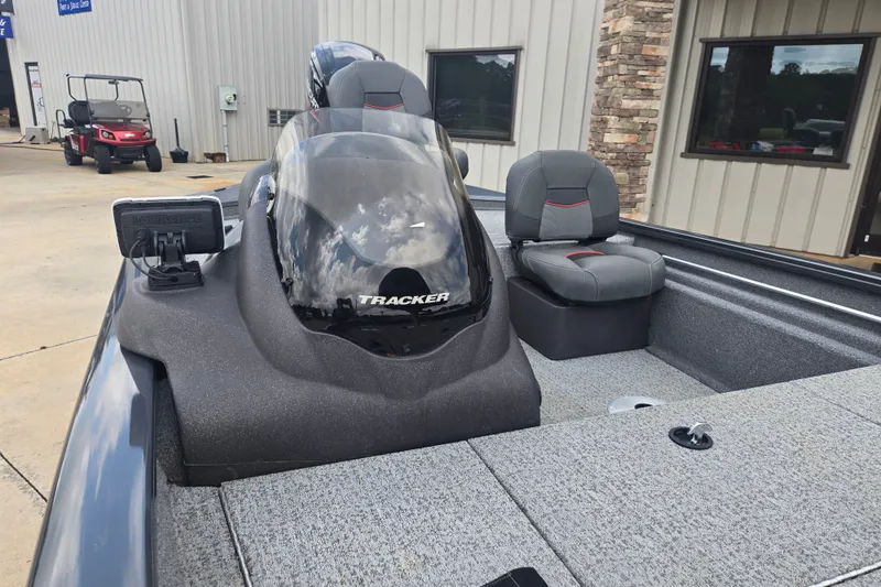 Slide: The Image of 2022 Tracker Pro Team 175 TF boat with seating and navigation equipment. - 16