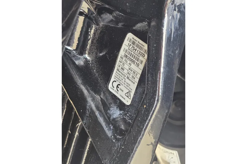 Slide: The Image of Label on 2022 Tracker Pro Team 175 TF boat, displaying model and serial numbers. - 20